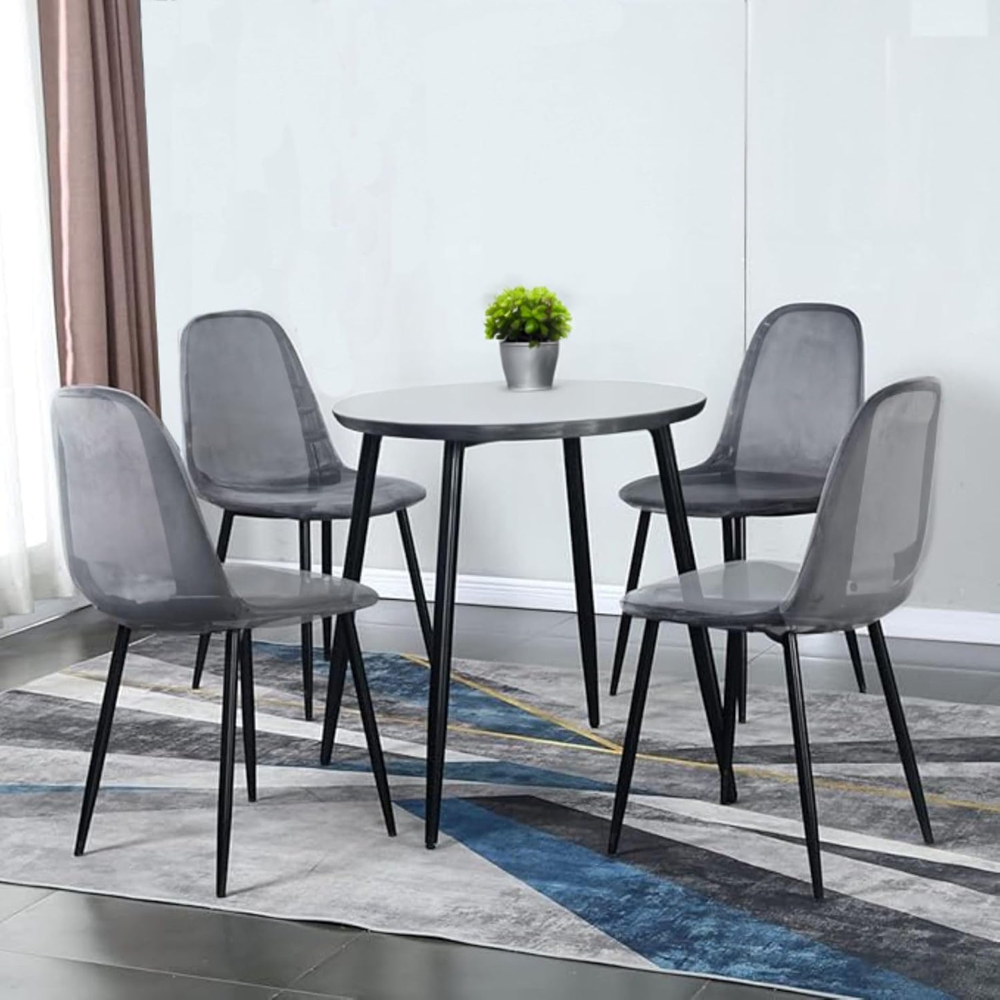 DUMOS Set di 2 sedie da sala da pranzo, eleganti e moderne, in pelle PU, imbottite, adatte per cucina, soggiorno, camera da letto (marrone scuro)