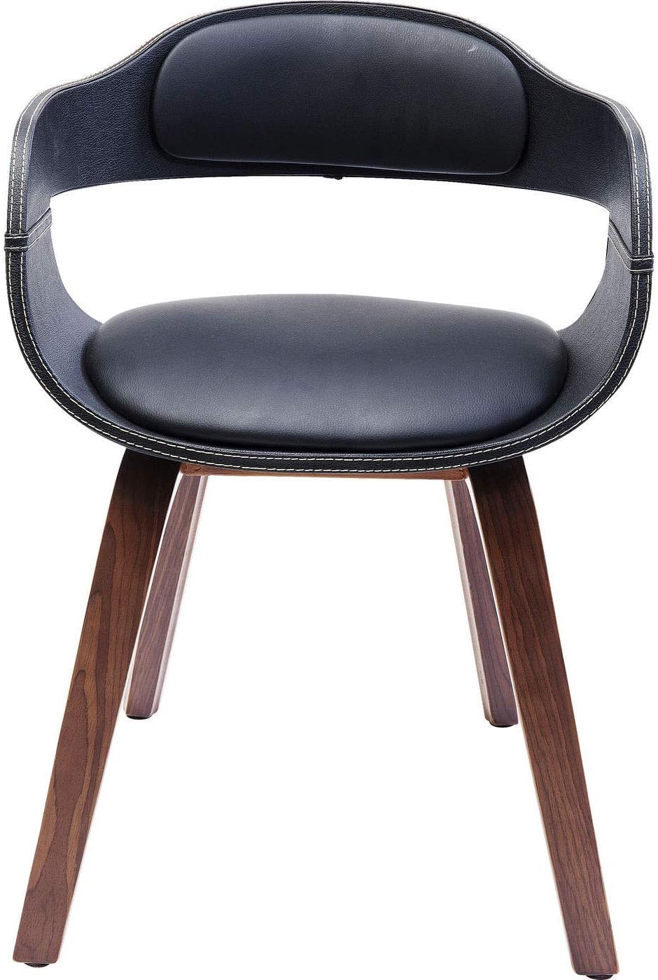 Kare Design Sedia Con Braccioli Costa, Marrone/Nero, 71X51X52Cm, Altezza Piano Seduta 50Cm, Altezza Braccioli 67Cm, Similcuoio, Sedia Sala Da Pranzo, Sedia Ufficio, Stile Retró, Design Elegante