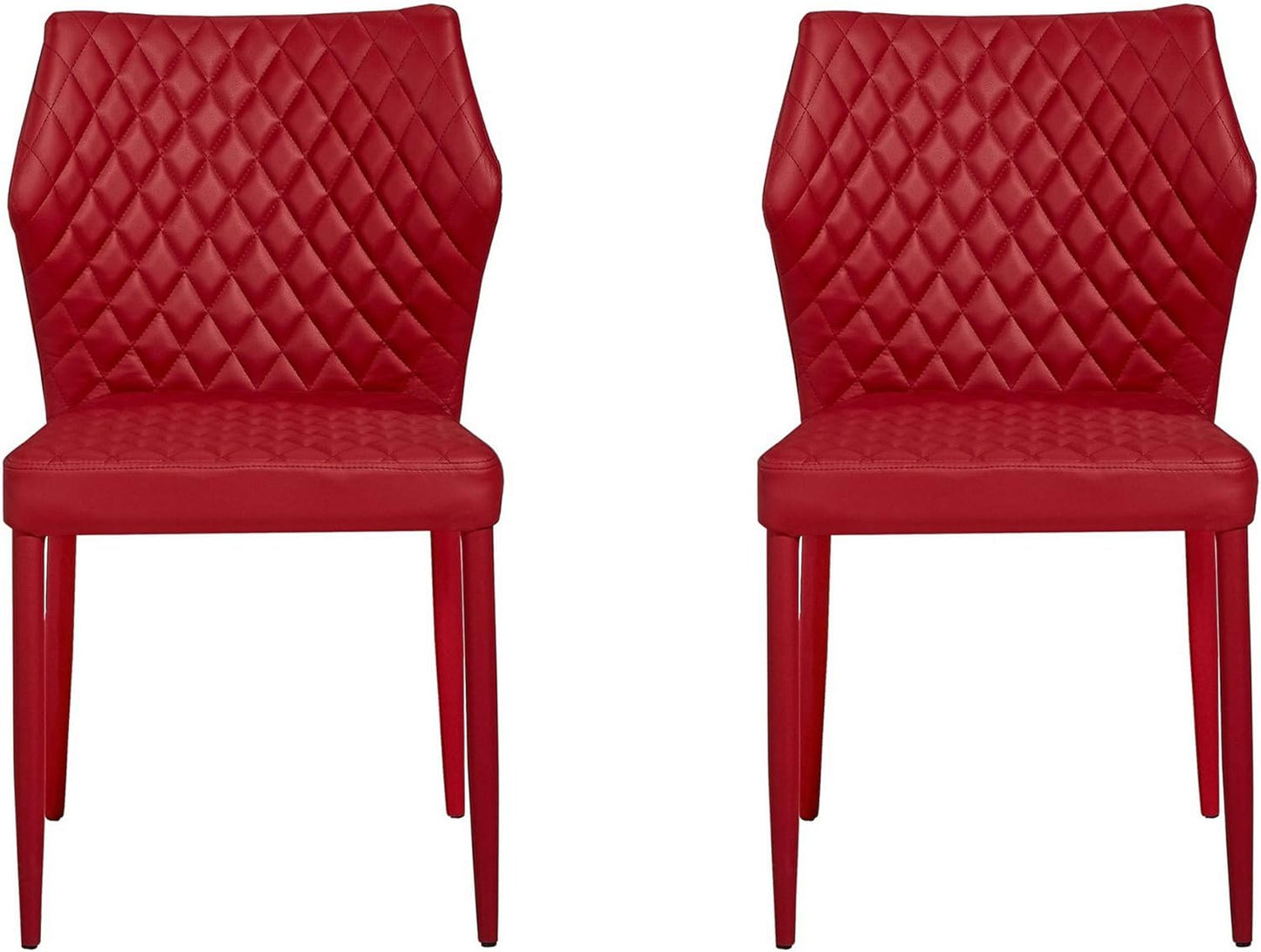 Homemania Set da Due Pezzi Sedia Ara Colore Rosso, in Metallo e Tessuto - Mobile Arredo Design Casa - per Ufficio, Soggiorno, Sala da Pranzo, Cucina, Camera da Letto