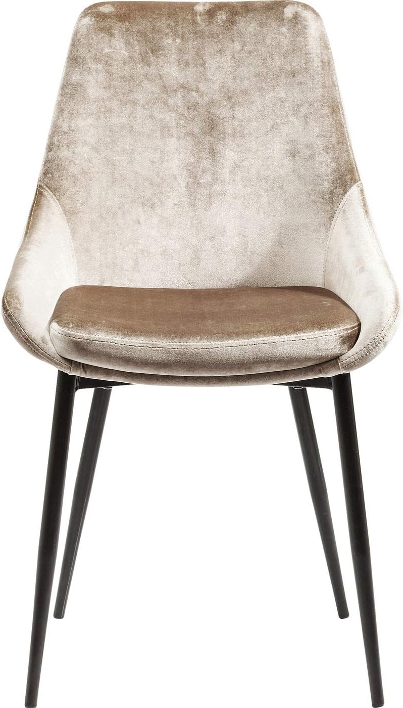 Kare Design Sedia East Side, Beige, Champagner, 83X57X48Cm, Altezza Di Seduta 48Cm, Velluto, Sedia Singola, Sala Da Pranzo