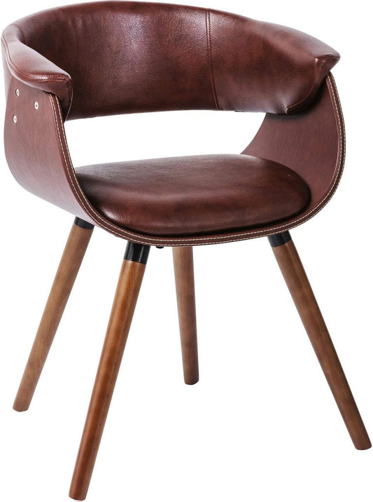 Kare Design Sedia A Braccioli Monaco, Marrone, 72X47X58Cm, Altezza Di Seduta 46Cm, Similcuoio, Stile Retr¨® E Vintage, Sedia D`Ufficio, Sala Da Pranzo