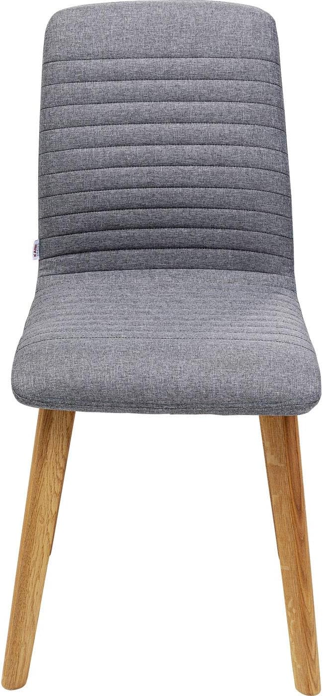 Kare Design Sedia Lara, Grigio/Legno Chiaro, 92X45X44 cm, Altezza di Seduta 48 cm, con Schienale Alto, Legno di Rovere Massiccio, Sedia Imbottita, Stile ottimo, Sala da Pranzo