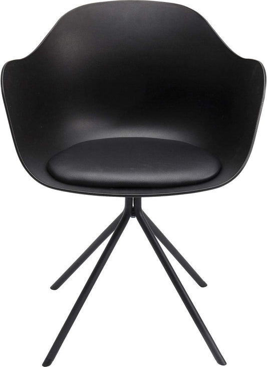 Kare Design San Francisco Sedia Con Braccioli, Grigio, Velluto, Altezza Piano Seduta 46Cm, 82X60X61 Cm, Sala Da Pranzo, Salotto, Ufficio Smart Working, Tavolo Grande