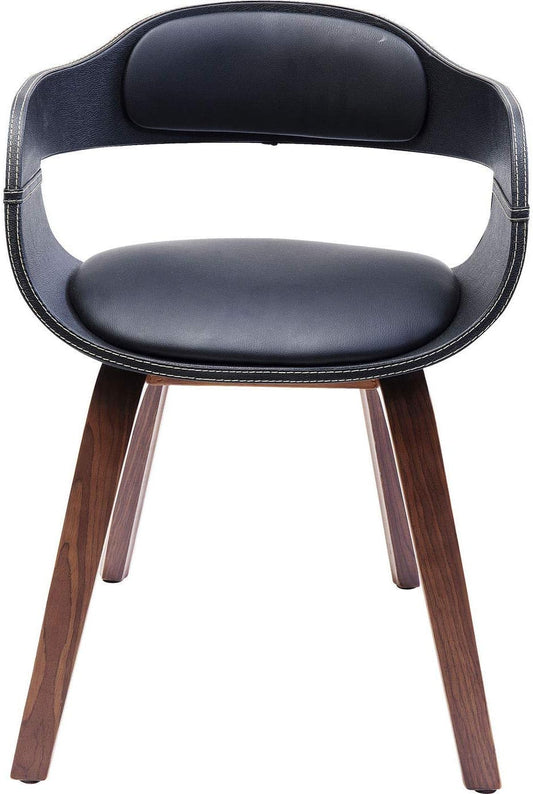 Kare Design Sedia Con Braccioli Costa, Marrone/Nero, 71X51X52Cm, Altezza Piano Seduta 50Cm, Altezza Braccioli 67Cm, Similcuoio, Sedia Sala Da Pranzo, Sedia Ufficio, Stile Retr¨®, Design Elegante