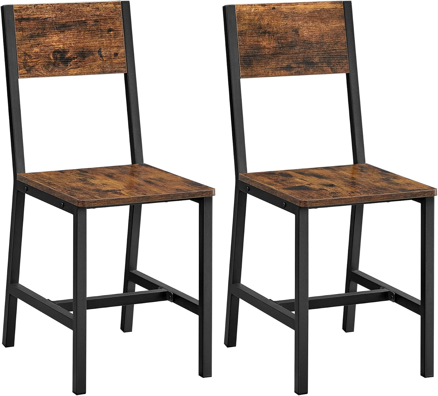 Sedie da Pranzo, Set di 2 Sedie da Cucina, Struttura in Acciaio, Stile Industriale, per Sala da Pranzo, Soggiorno, Cucina, Marrone Vintage e Nero Inchoistro LDC092B01V1