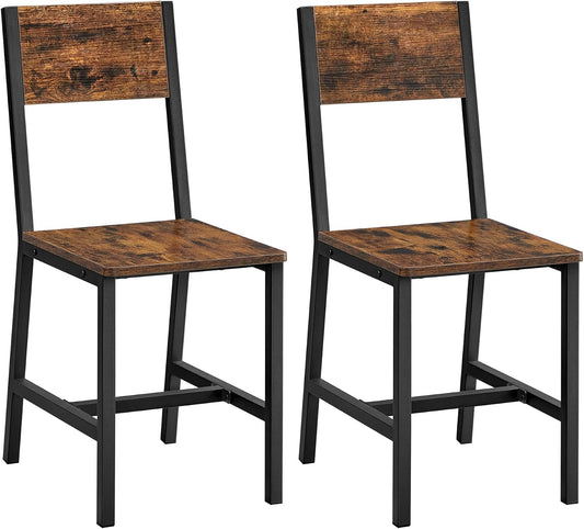 Sedie da Pranzo, Set di 2 Sedie da Cucina, Struttura in Acciaio, Stile Industriale, per Sala da Pranzo, Soggiorno, Cucina, Marrone Vintage e Nero Inchoistro LDC092B01V1