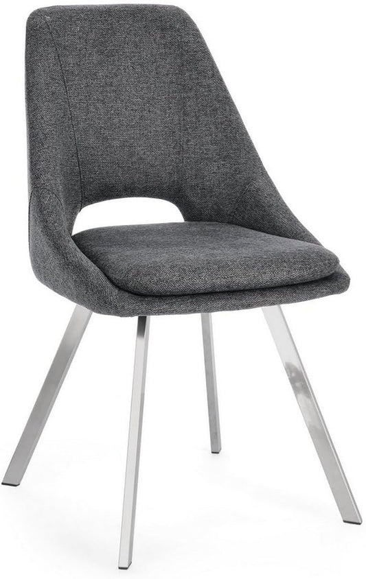 Set di 2 sedie da pranzo moderne bianche imbottite in lino con gambe in legno, per soggiorno e cucina, elegante set di poltrone per sala da pranzo o salotto