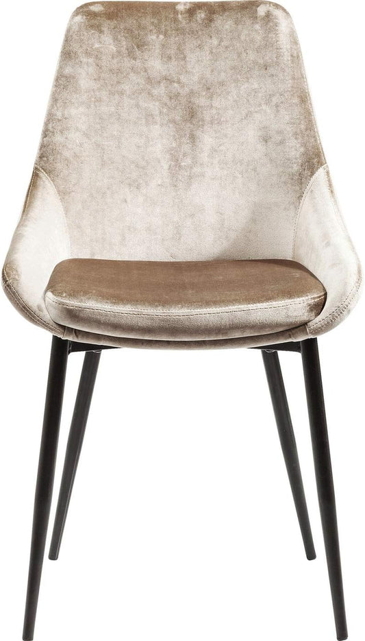 Kare Design Sedia East Side, Beige, Champagner, 83X57X48Cm, Altezza Di Seduta 48Cm, Velluto, Sedia Singola, Sala Da Pranzo