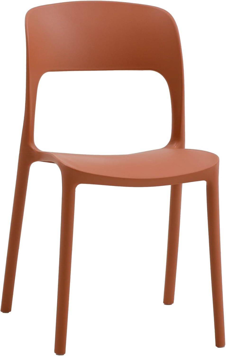 KONTE.DESIGN Set di 4 sedie SOUTH BEACH in polipropilene terracotta, impilabili