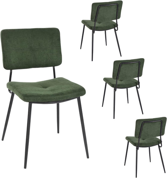 Sweetcrispy Sedia da pranzo, sedia da cucina con gambe in metallo, in velluto, senza braccioli, sedie moderne, sala da pranzo, 2 pezzi, grigio chiaro